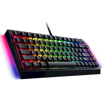 Razer BlackWidow V4 75% USB angol (US) gaming Tactile Quiet mechanikus billentyűzet fekete
