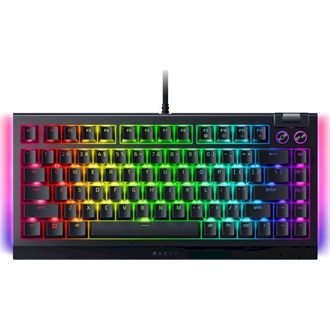 Razer BlackWidow V4 75% USB angol (US) gaming Tactile Quiet mechanikus billentyűzet fekete