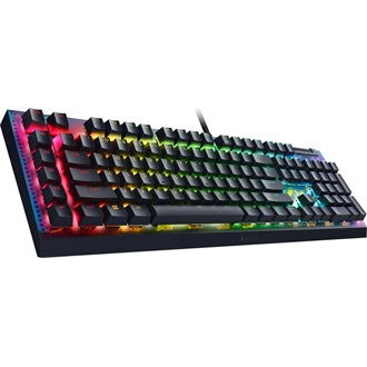 Razer BlackWidow V4 X Fortnite Edition USB angol (US) gaming Razer Yellow mechanikus billentyűzet fekete-sárga-kék