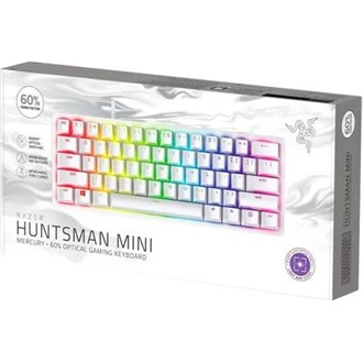 Razer Huntsman Mini USB angol (US) gaming Razer Purple optikai billentyűzet fehér (Mercury)