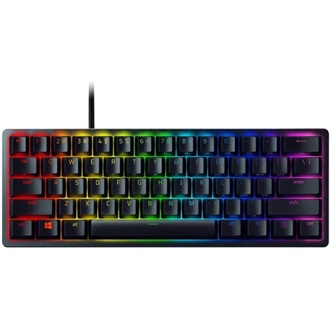 Razer Huntsman Mini USB angol (US) gaming Razer Purple optikai billentyűzet fekete