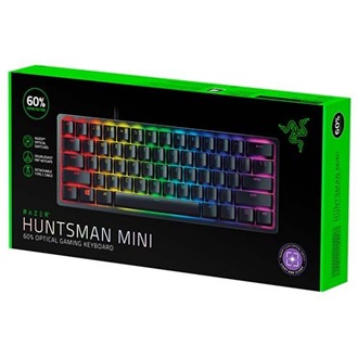 Razer Huntsman Mini USB angol (US) gaming Razer Purple optikai billentyűzet fekete