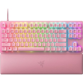 Razer Huntsman V2 Tenkeyless USB angol (US) gaming Razer Red optikai billentyűzet rózsaszín (Quartz) (Bontott, használt!