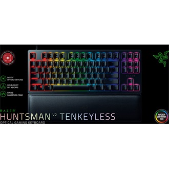 Razer Huntsman V2 Tenkeyless USB angol gaming Razer Red optikai billentyűzet fekete