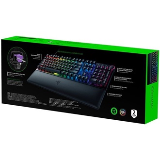 Razer Huntsman V2 USB angol (US) gaming Razer Purple optikai billentyűzet fekete