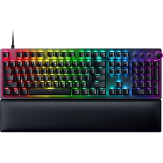 Razer Huntsman V2 USB angol gaming Razer Purple optikai billentyűzet fekete