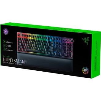 Razer Huntsman V2 USB angol gaming Razer Purple optikai billentyűzet fekete