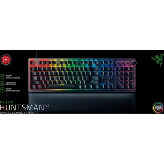 Razer Huntsman V2 USB angol gaming Razer Red optikai billentyűzet fekete
