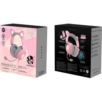 Razer Kraken Kitty V2 Pro (Quartz) gaming fejhallgató headset rózsaszín