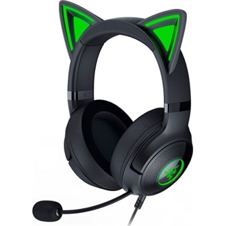 Razer Kraken Kitty V2 gaming fejhallgató headset fekete-zöld