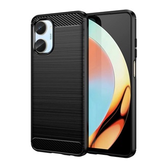 Realme 10 Gigapack szilikon telefonvédő ütésállóság, karbon minta, FEKETE