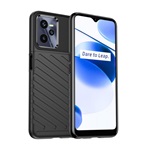 Realme C35 Gigapack szilikon telefonvédő ütésállóság, dombor minta, FEKETE