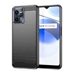 Realme C35 Gigapack szilikon telefonvédő ütésállóság, karbon minta, FEKETE