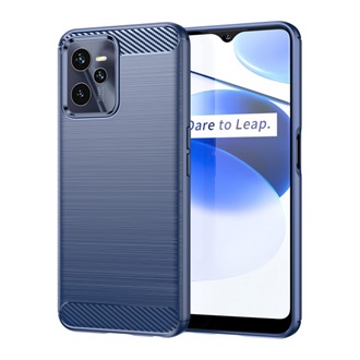 Realme C35 Gigapack szilikon telefonvédő ütésállóság, karbon minta, SÖTÉTKÉK