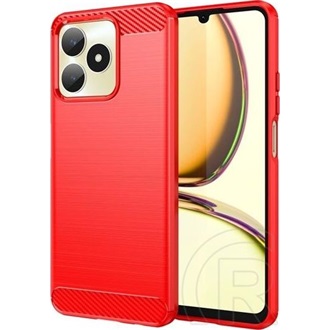 Realme C51 4G Gigapack Szilikon telefonvédő ütésállóság, karbon minta, PIROS