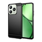 Realme C63 4G MOFI szilikon telefonvédő ütésállóság, karbon minta, FEKETE