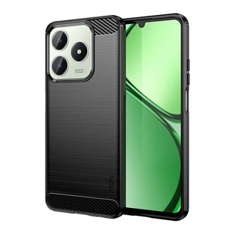 Realme C63 4G MOFI szilikon telefonvédő ütésállóság, karbon minta, FEKETE