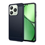 Realme C63 4G MOFI szilikon telefonvédő ütésállóság, karbon minta, SÖTÉTKÉK
