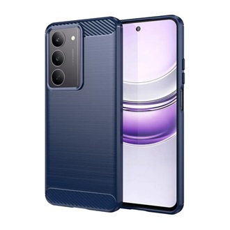 Realme C75 4G GIGAPACK Szilikon telefonvédő ütésállóság, karbon minta, SÖTÉTKÉK