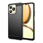 Realme Note 50 4G Gigapack Szilikon telefonvédő ütésállóság, karbon minta, FEKETE