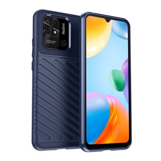 Redmi 10C Gigapack Szilikon telefonvédő ütésállóság, dombor minta, SÖTÉTKÉK