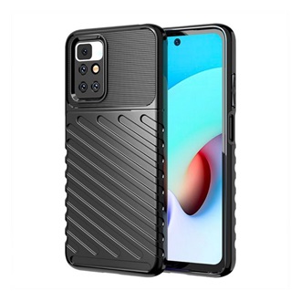 Redmi 10 (2022) Gigapack Szilikon telefonvédő ütésállóság, dombor minta, FEKETE