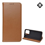 Redmi 12C Gigapack Tok álló, valódi bőr FLIP, asztali tartó, BARNA