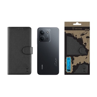 Redmi 15C 5G / 15C 4G TACTICAL FIELD NOTES tok álló, bőr hatású FLIP, prémium, FEKETE