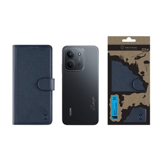 Redmi 15C 5G / 15C 4G TACTICAL FIELD NOTES tok álló, bőr hatású FLIP, prémium, SÖTÉTKÉK