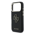 Redmi 15 4G / 15 5G GUESS FW RESIN LOGO szilikon telefonvédő ütésállóság, bőr hatású hátlap, FEKETE