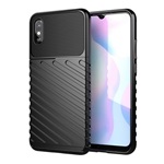 Redmi 9A Gigapack Szilikon telefonvédő ütésállóság, dombor minta, FEKETE