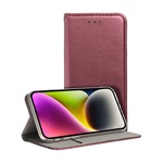 Redmi A3 4G Gigapack Tok álló, bőr hatású FLIP, asztali tartó, BURGUNDY