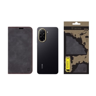 Redmi A5 4G TACTICAL XPROOF tok álló, bőr hatású FLIP, prémium, FEKETE