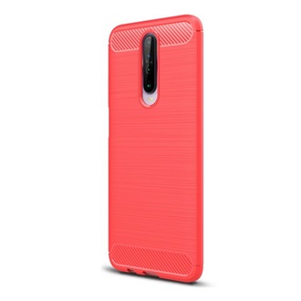 Redmi K30 Gigapack Szilikon telefonvédő ütésállóság, karbon minta, PIROS