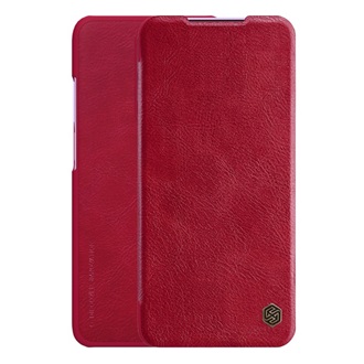 Redmi K30 NILLKIN QIN tok álló, bőr hatású FLIP, kártyazseb, PIROS