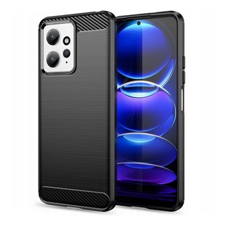 Redmi Note 12 4G Gigapack Szilikon telefonvédő ütésállóság, karbon minta, FEKETE