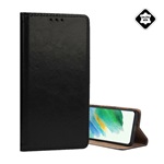 Redmi Note 14 4G GIGAPACK Tok álló, valódi bőr FLIP, asztali tartó, FEKETE