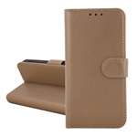 Redmi Note 14 5G GIGAPACK Tok álló, bőr hatású FLIP, asztali tartó, ARANY