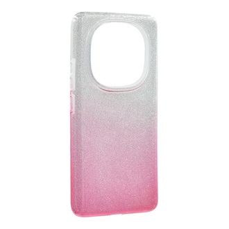 Redmi Note 14 Pro 5G GIGAPACK Szilikon telefonvédő műanyag belső, csillogó hátlap, ÁTLÁTSZÓ/RÓZSASZÍN