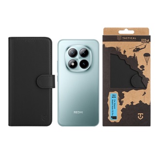 Redmi Note 15 Pro 4G TACTICAL FIELD NOTES tok álló, bőr hatású FLIP, prémium, FEKETE