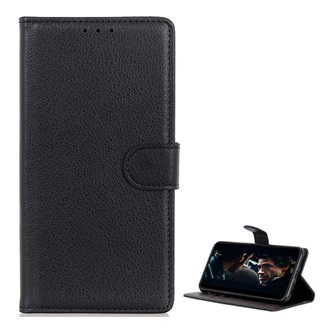 Redmi Note 8 Pro GIGAPACK Tok álló, bőr hatású FLIP, prémium, FEKETE