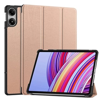 Redmi Pad Pro Gigapack Tok álló, bőr hatású aktív FLIP, asztali tartó, ROZÉARANY