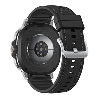 SAMSUNG Galaxy Watch 8 Classic okosóra (eSIM, bőr hatású csuklópánt, 46mm) FEKETE