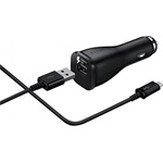 SAMSUNG autós töltő USB aljzat 10W, gyorstöltő + ECB-DU4EBE microUSB kábel, FEKETE