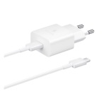 SAMSUNG hálózati töltő Type-C aljzat (15W, gyorstöltő + Type-C kábel) FEHÉR (Gigapack csomagolás)
