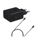 SAMSUNG hálózati töltő Type-C aljzat (60W, PD gyorstöltő + Type-C kábel) FEKETE