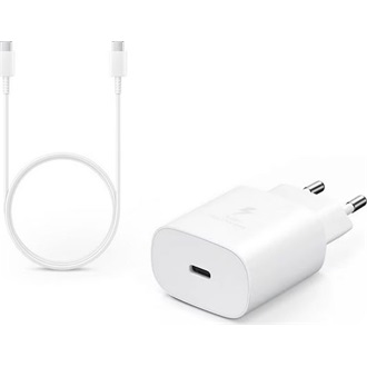 SAMSUNG hálózati töltő Type-C aljzat (25W, PD gyorstöltő 3.0 + EP-DG980BWE Type-C kábel) FEHÉR (Gigapack csomagolás)
