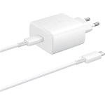 SAMSUNG hálózati töltő Type-C aljzat 45W, PD gyorstöltő + 100cm Type-C kábel, FEHÉR