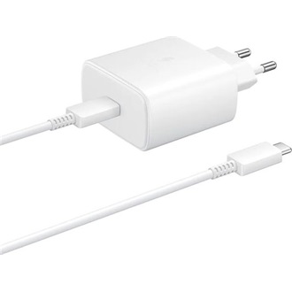 SAMSUNG hálózati töltő Type-C aljzat 45W, PD gyorstöltő + 100cm Type-C kábel, FEHÉR