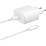 SAMSUNG hálózati töltő Type-C aljzat (45W, PD gyorstöltő + 180cm Type-C kábel) FEHÉR (Gigapack csomagolás)